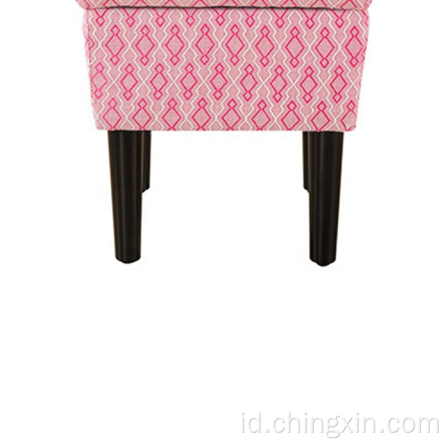 Pink Rekreasi Kain Penyimpanan Ottoman Furniture Ruang Tamu